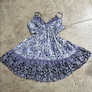 Purple Spaghetti Strap Open Back Dress, Festival Dress, Summer Dress